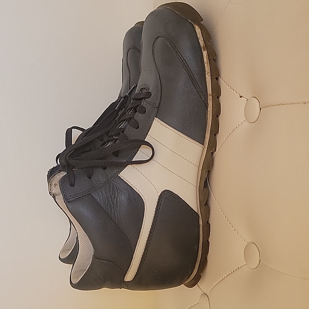 Vintage GBX Navy men's leather lace-up high top sneakers Size 11M - Picture 14 of 16